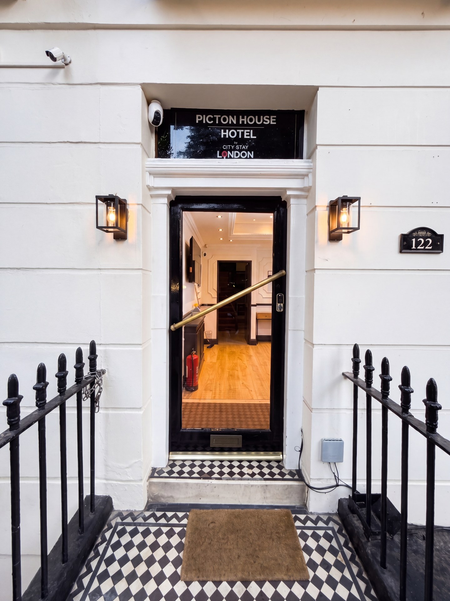 Entrance of Picton House Hotel at 122 Sussex Gardens, Paddington